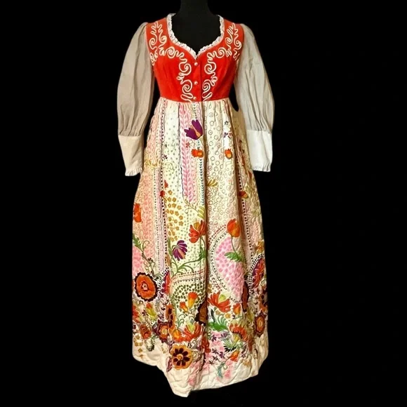 Vintage Wench Dress Renaissance Cosplay Velvet Bodice Quilted Skirt Prairie Maxi - Picture 3 of 11